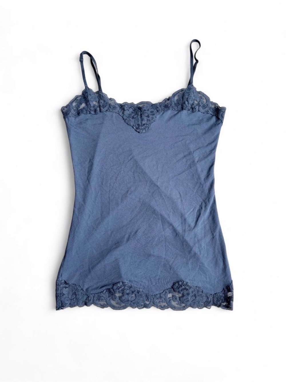 Smart Set y2k blue lace trim cami